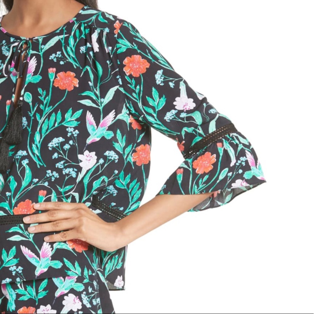 KATE SPADE Floral Jardin Crepe Romper Scenic Route - Picture 8 of 16